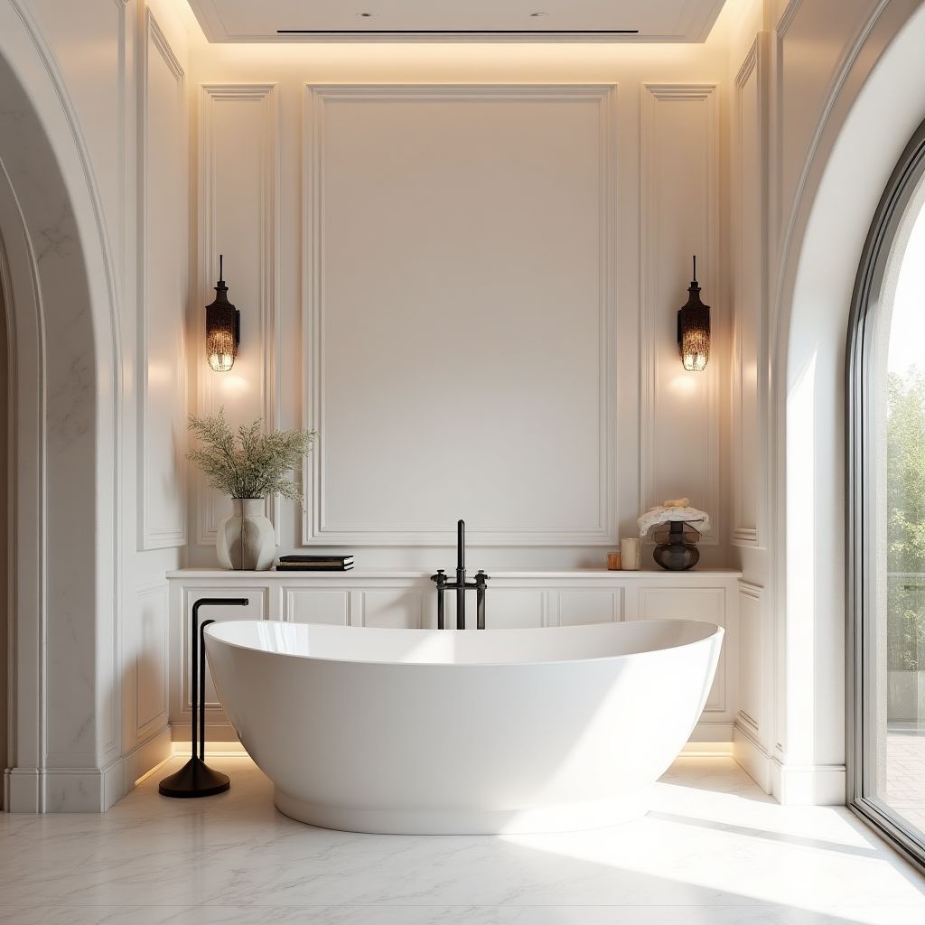 Baño con elementos de lujo